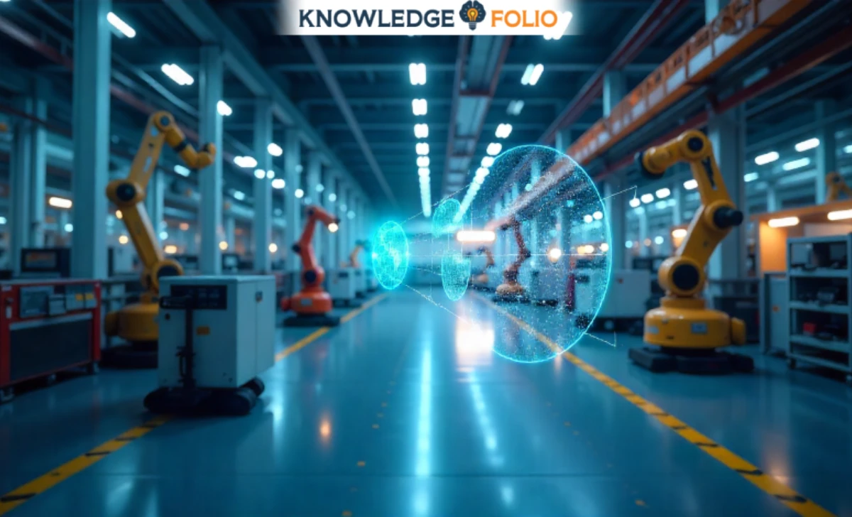 Smart factory with robots, holographic interfaces, and dense IoT sensor networks