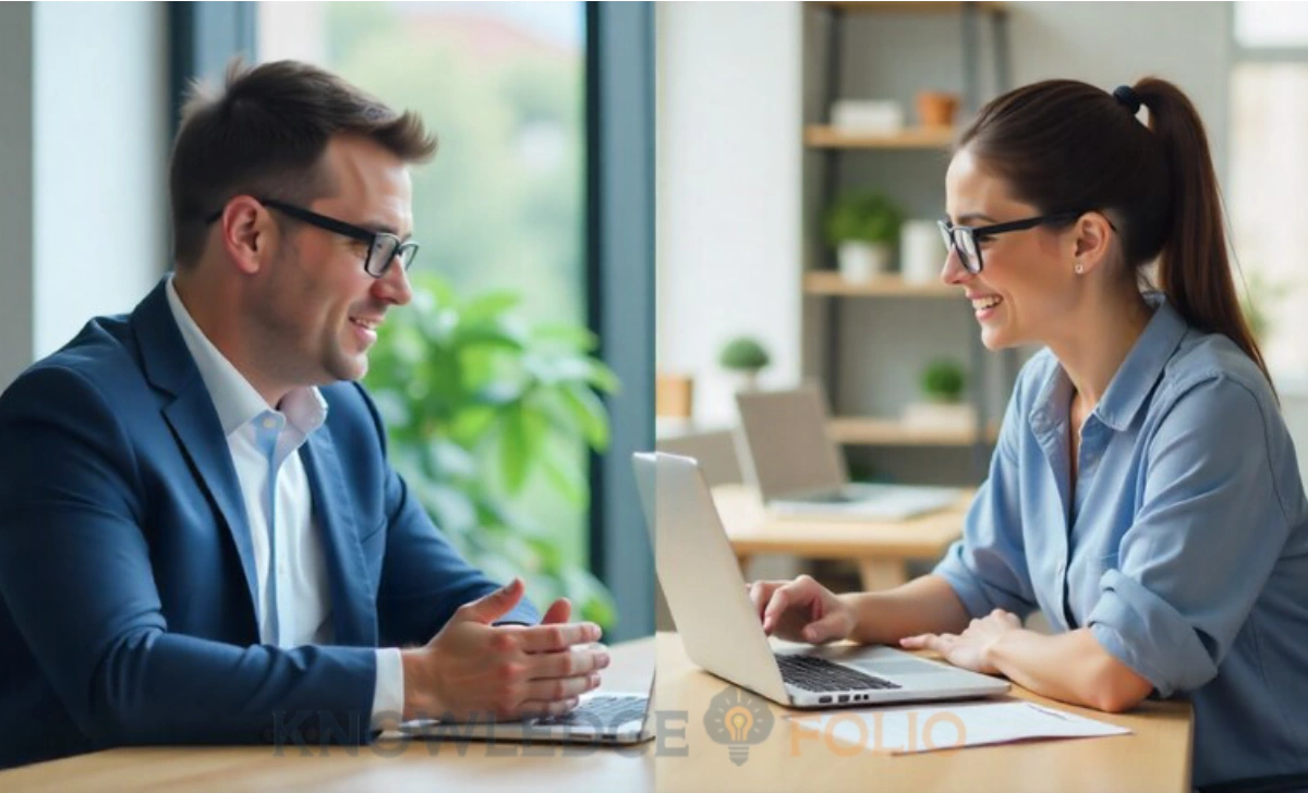 Independent insurance agent meeting client compared to customer buying insurance online