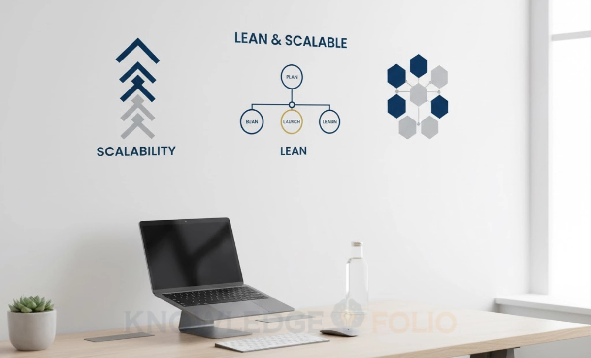 Lean startup model concept.