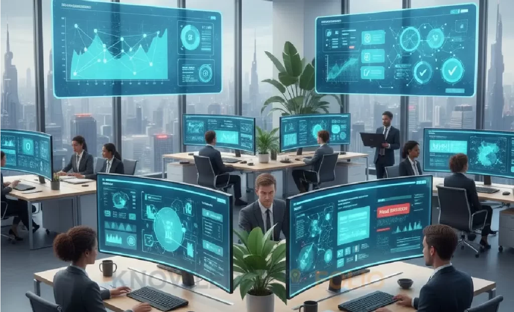 Insurance professionals using AI dashboards to automate underwriting, claims processing, and fraud detection in 2025.