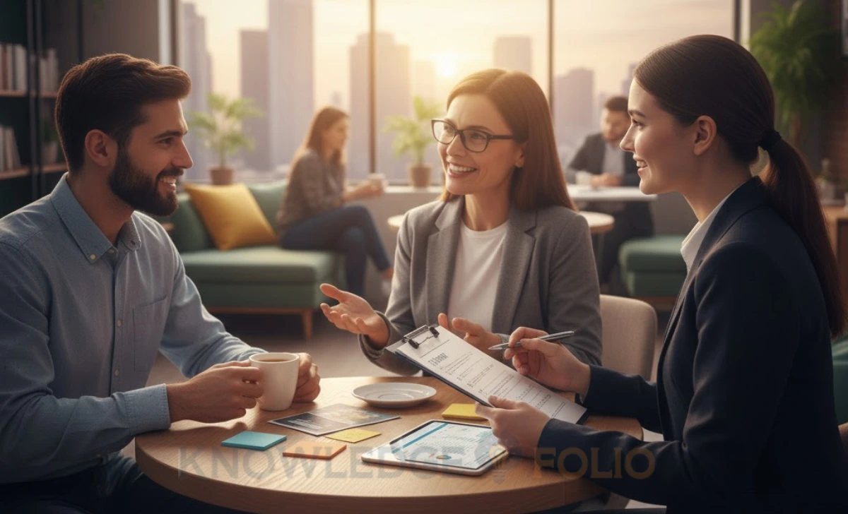 Entrepreneur conducting customer interviews.