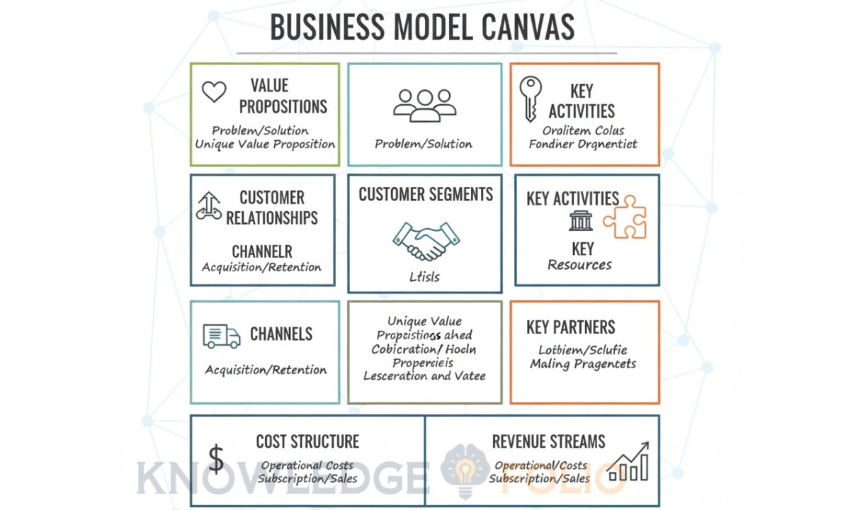 Business model canvas example for startups.